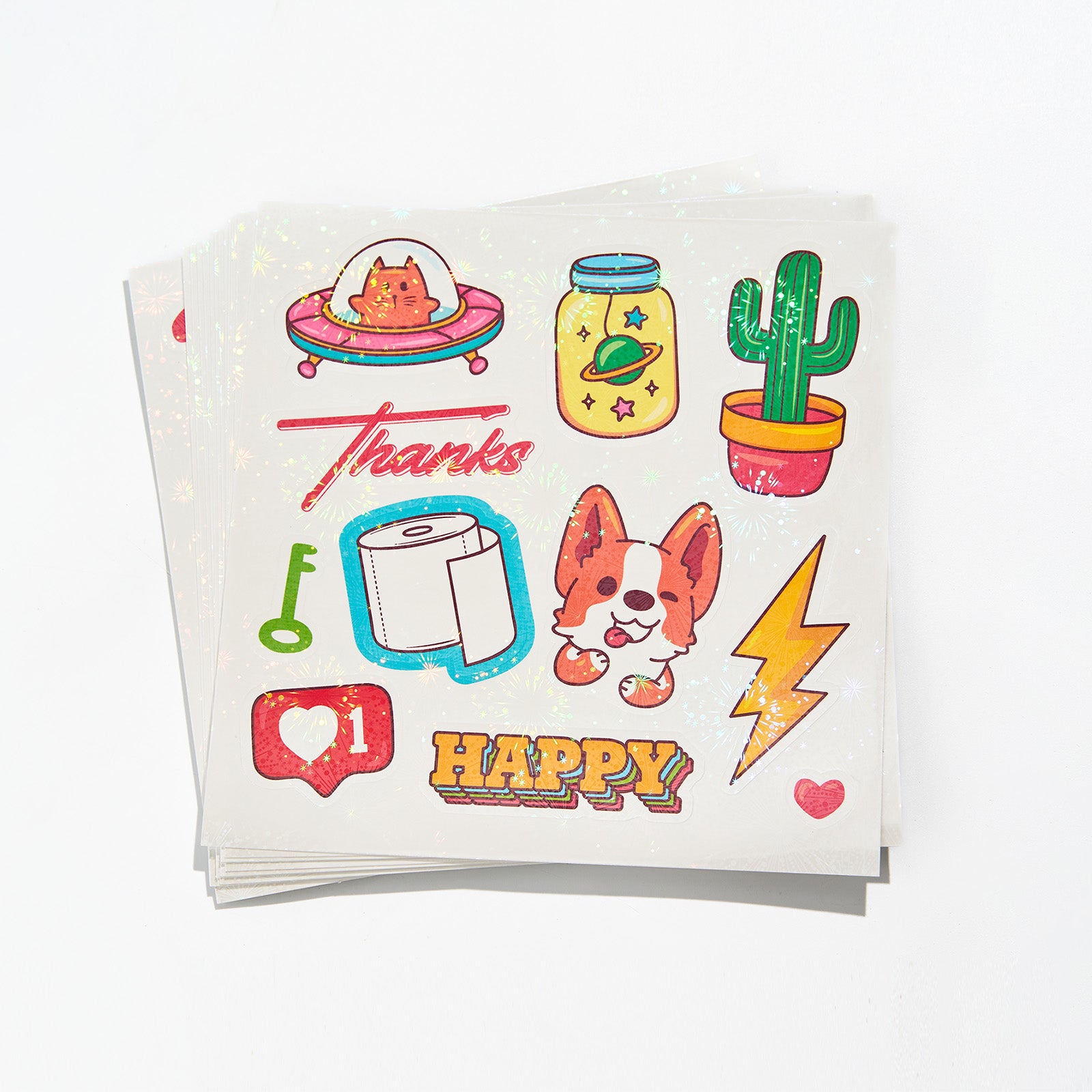 Holographic Fireworks Sticker Sheets
