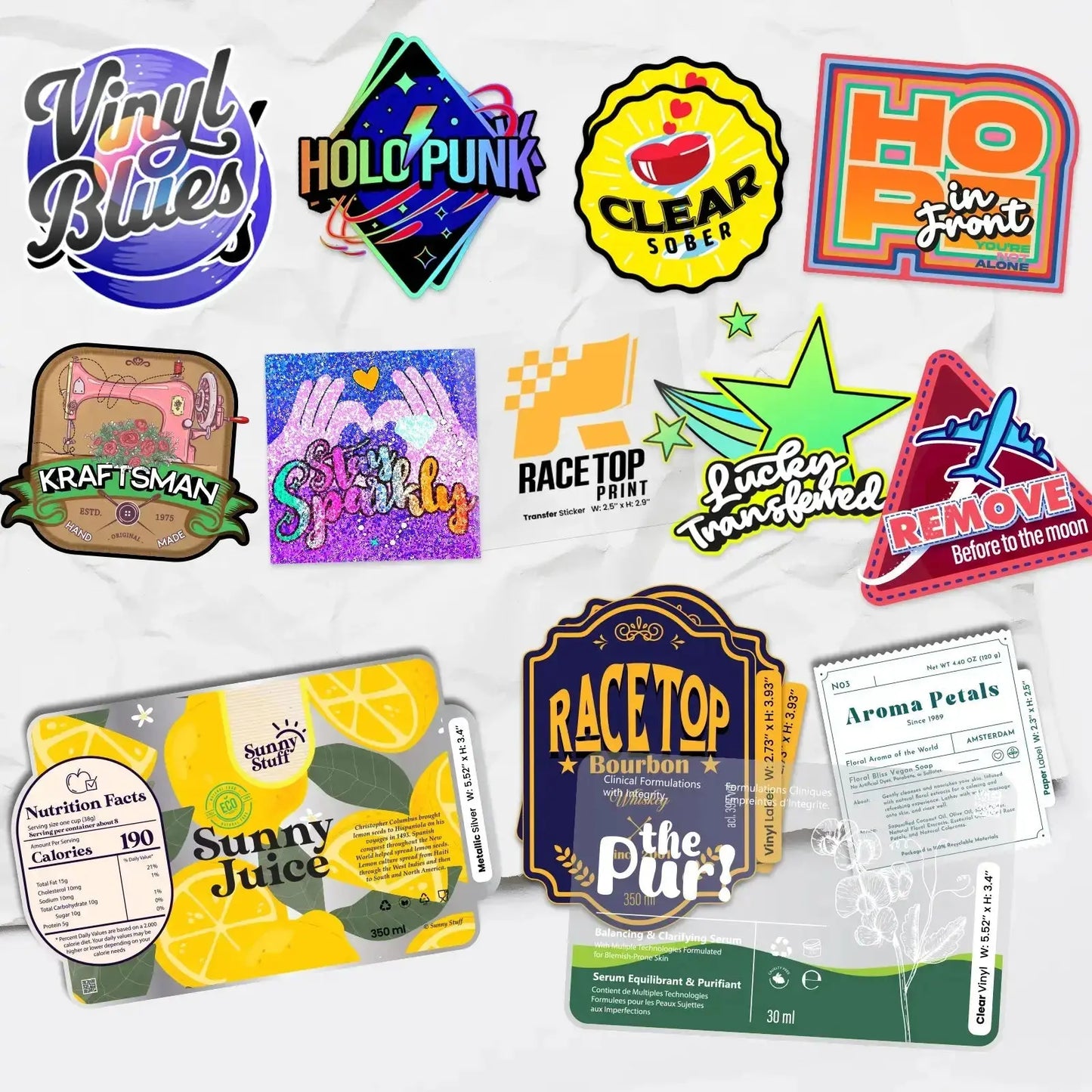 Labels and Stickers Sample Kit