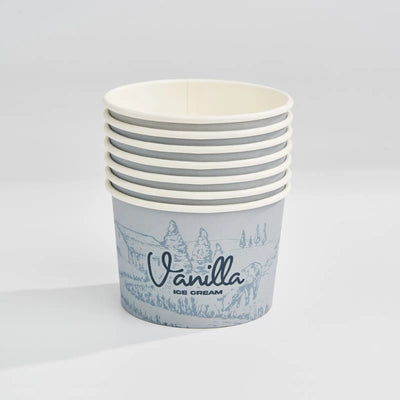 8 oz Custom Recyclable Ice Cream & Yogurt Cups