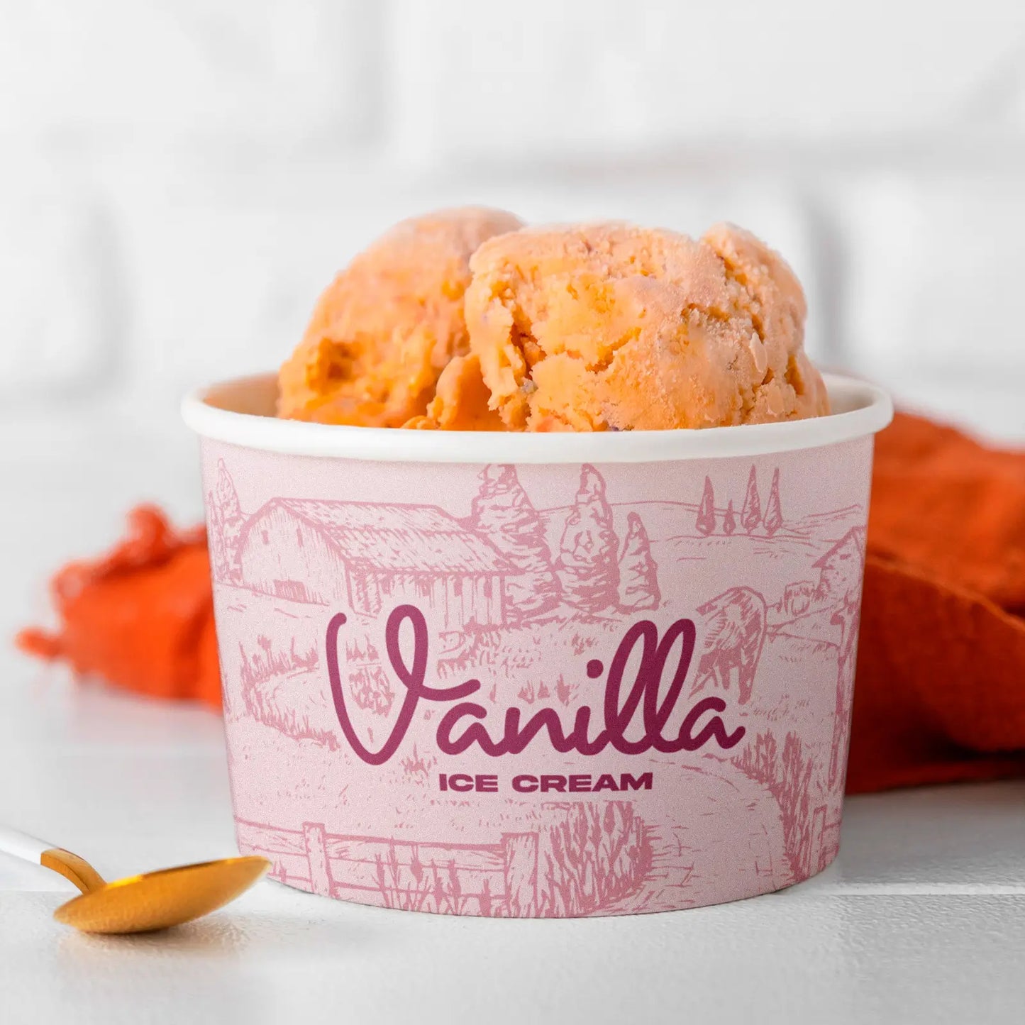 8 oz Custom Recyclable Ice Cream & Yogurt Cups