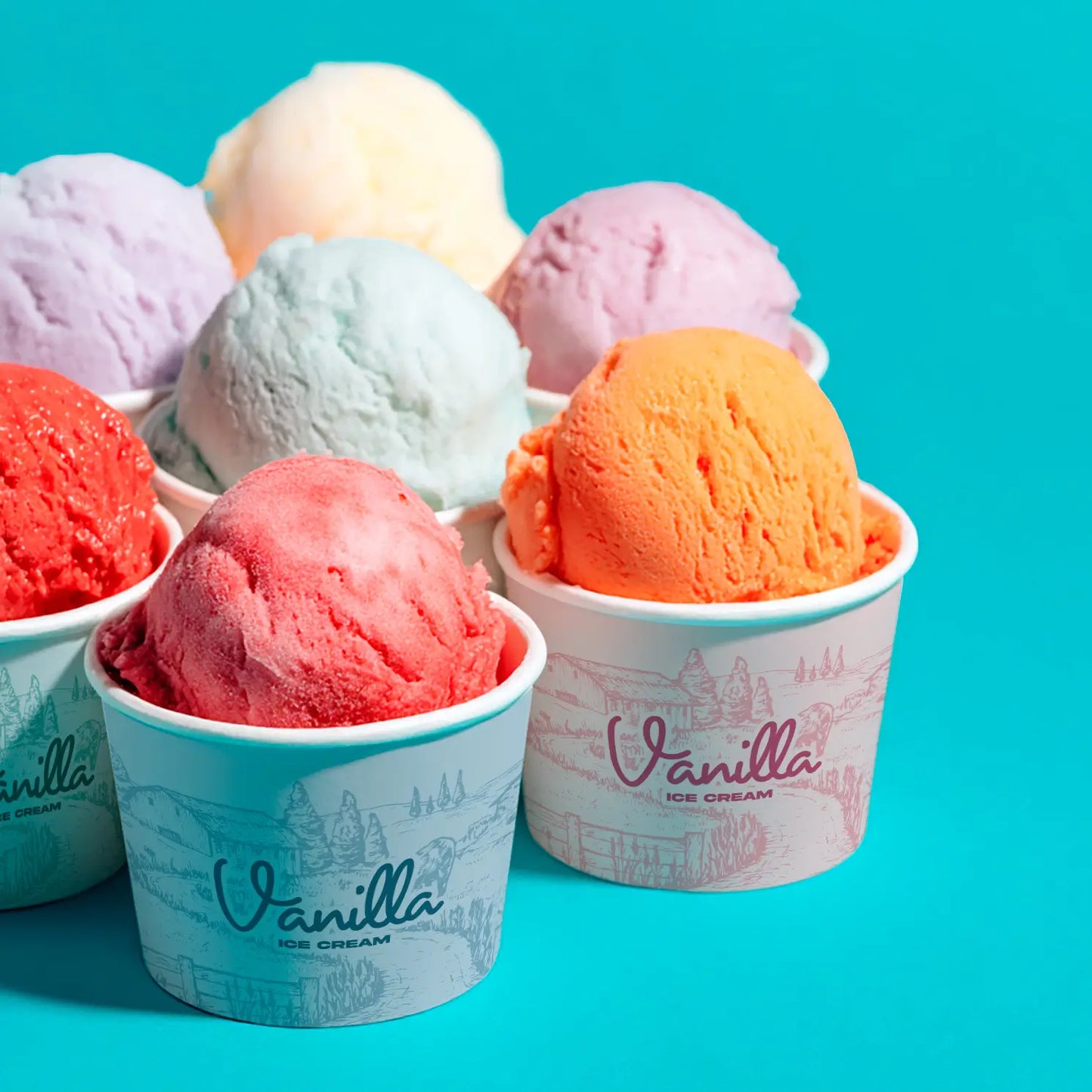 8 oz Custom Recyclable Ice Cream & Yogurt Cups
