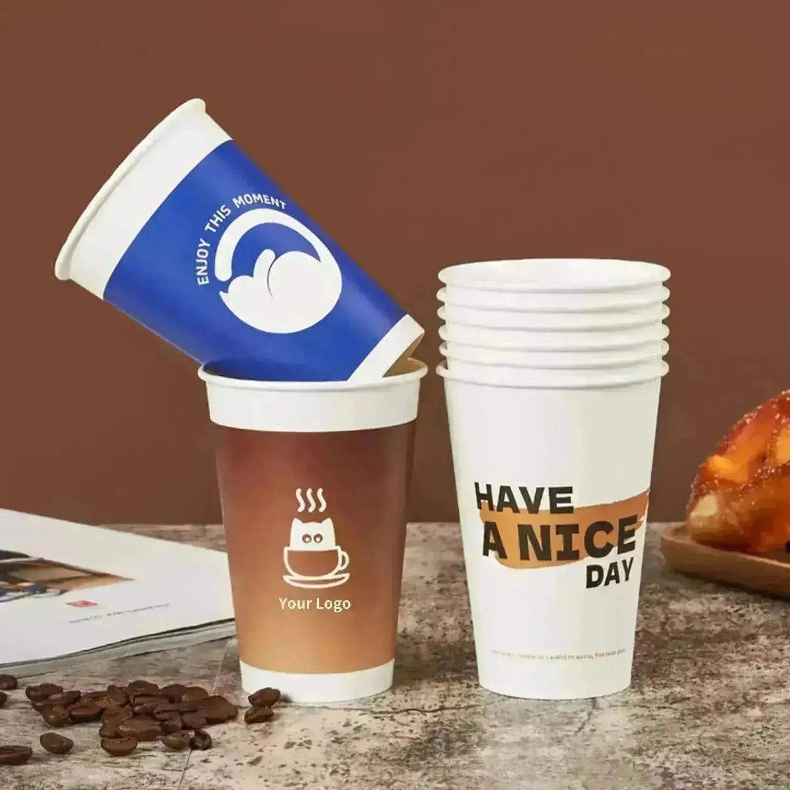 8 oz Custom Recyclable Paper Cups
