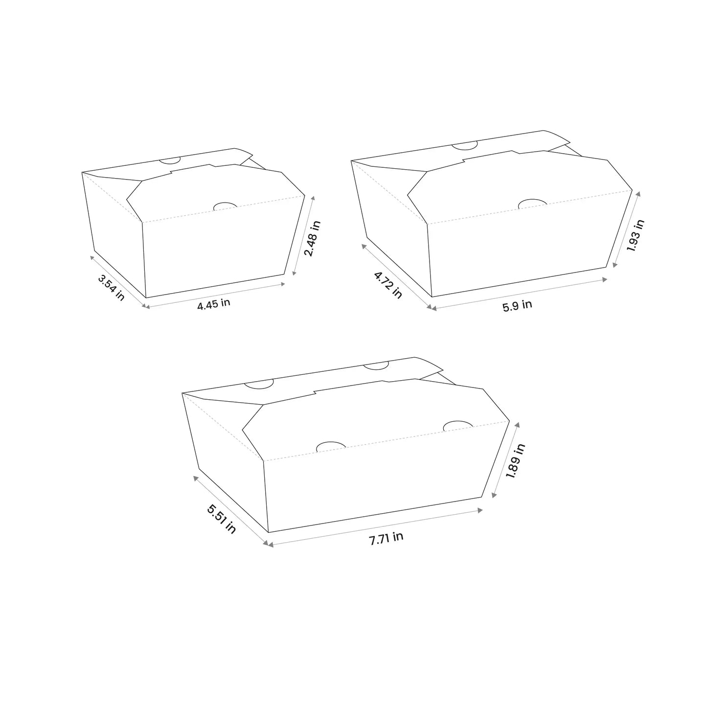 Custom Folded White Take Out Boxes-SPU RacetopPrint