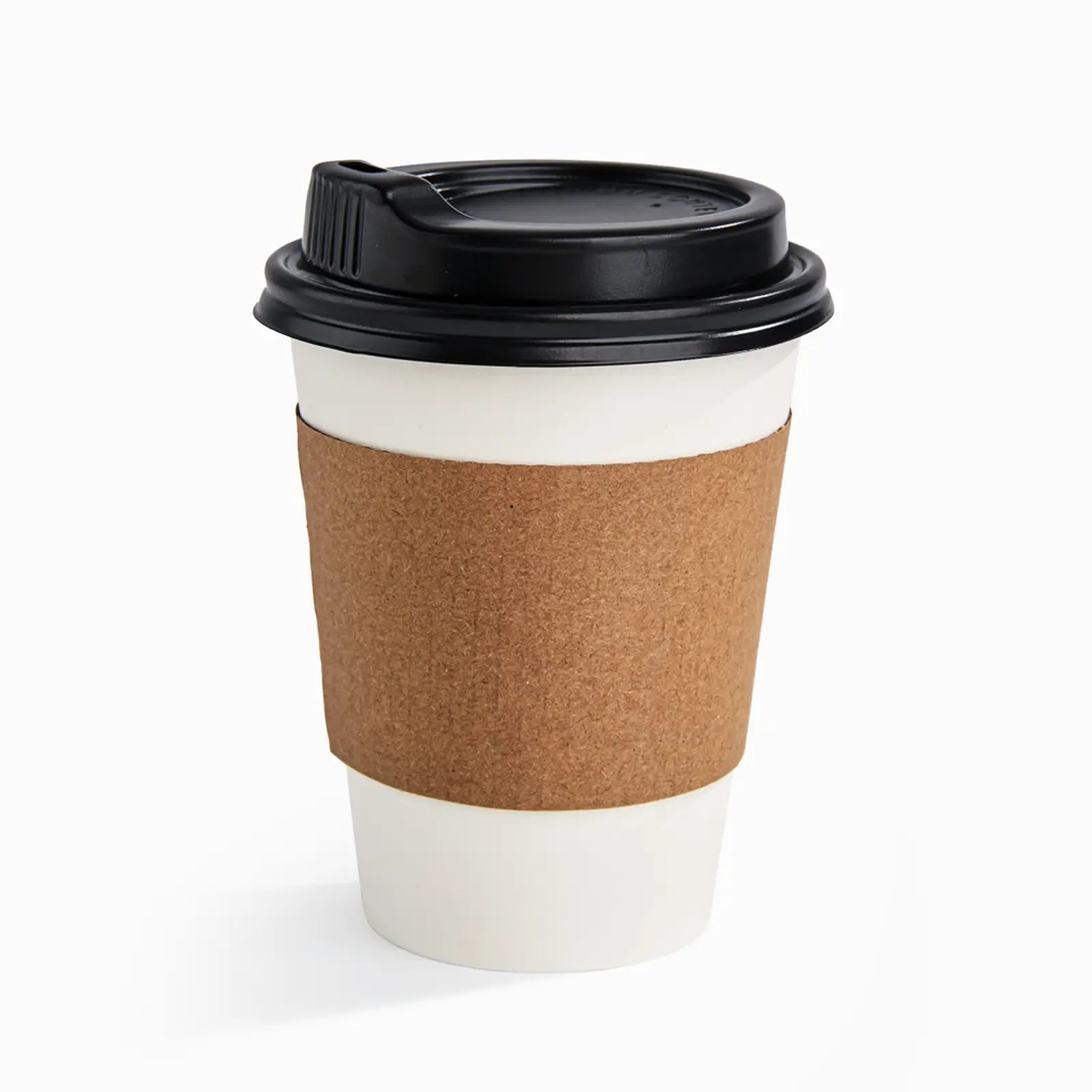 12 oz Blank Recyclable Paper Cups with Lids and Sleeves