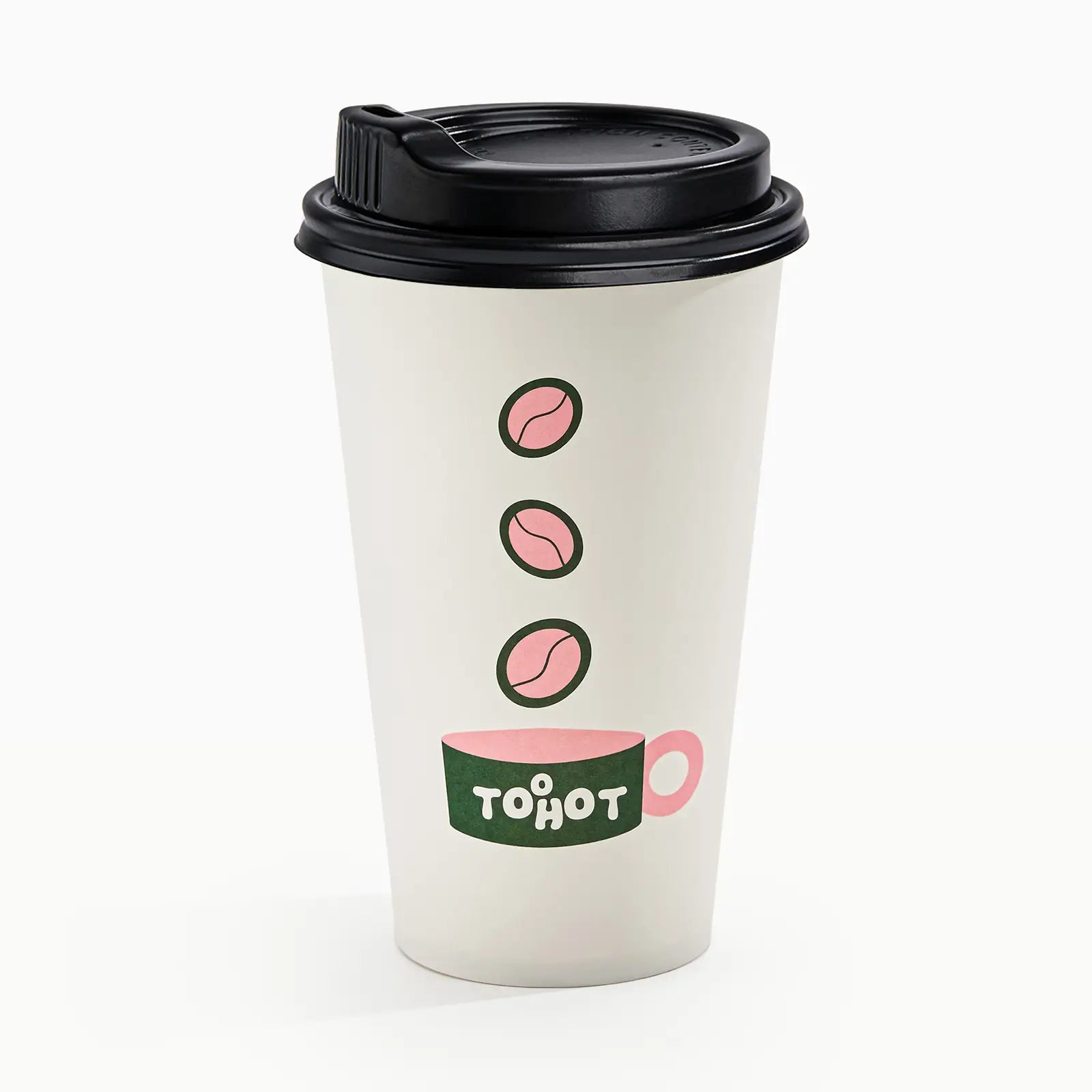 16 oz Custom Recyclable Paper Cups with Lids