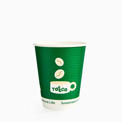 12 oz Custom Compostable Double Wall Paper Cups-SPU RacetopPrint