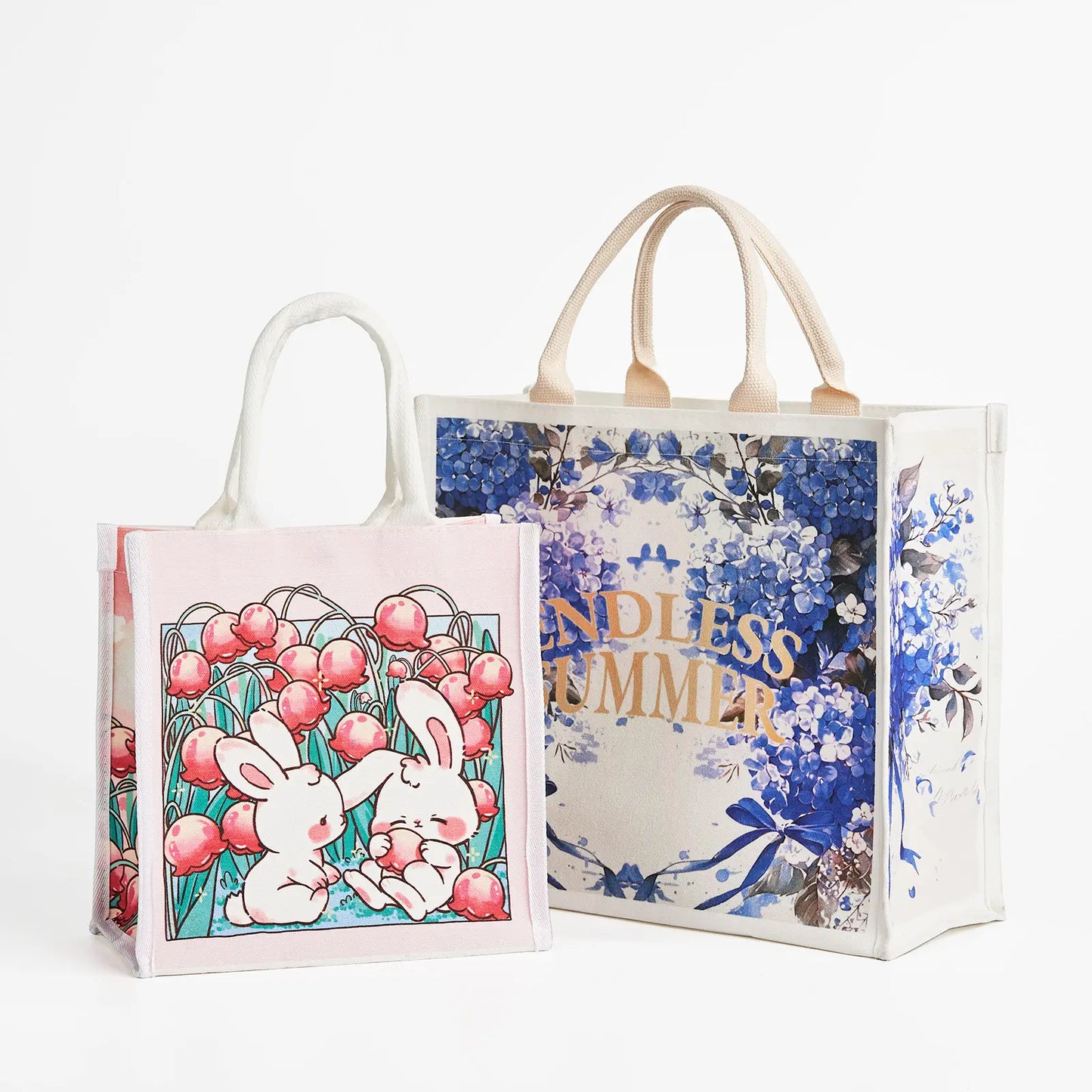 Custom Cotton Canvas Flat Bottom Tote Bag with Padded Handles