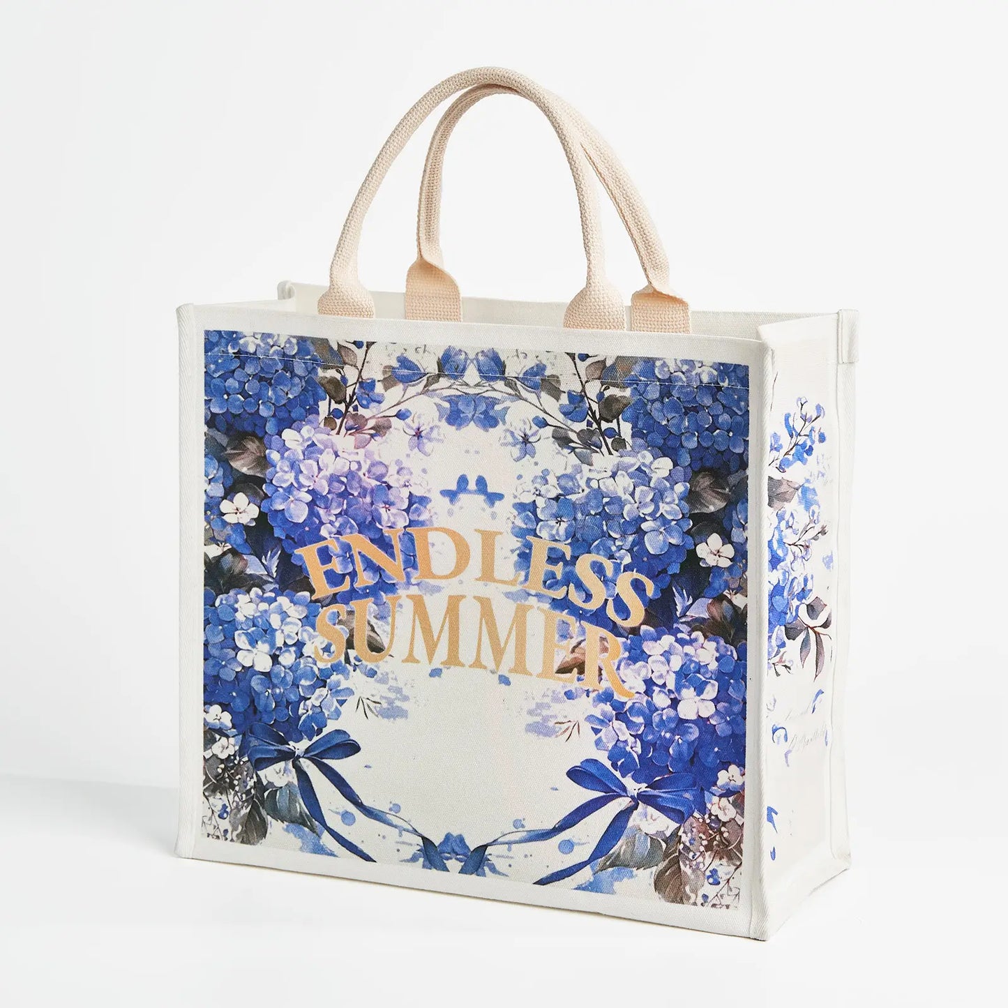 Custom Cotton Canvas Flat Bottom Tote Bag with Padded Handles