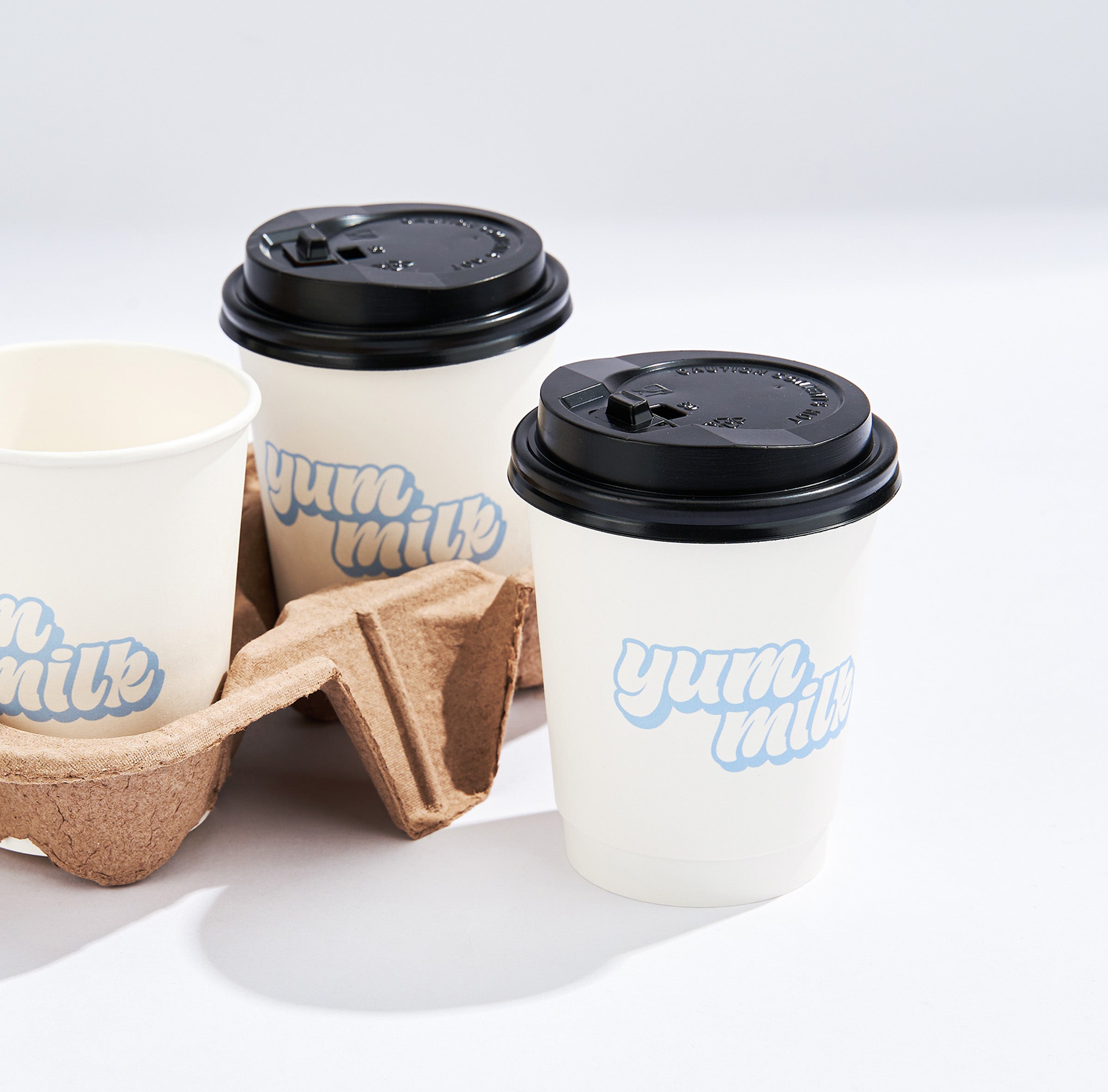 8 oz Custom Recyclable Double Wall Paper Cups with Lids
