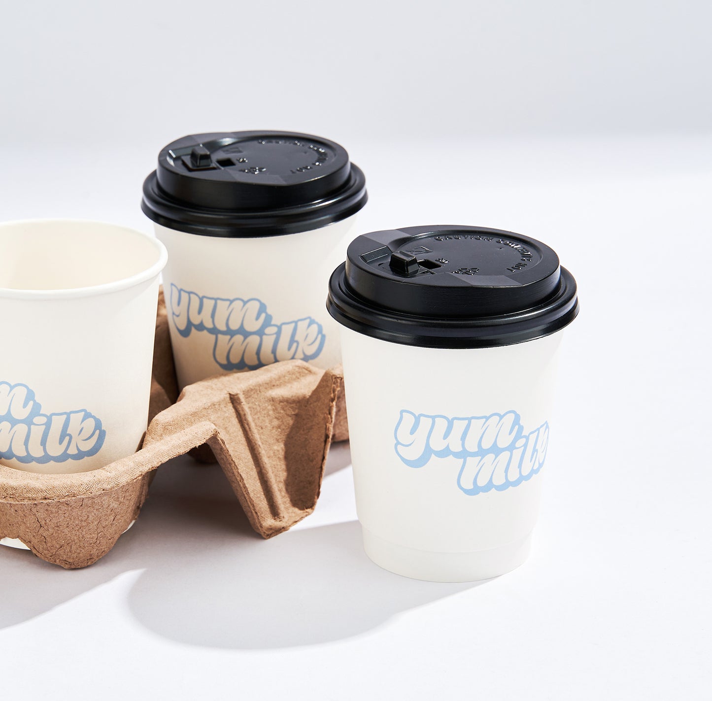 8 oz Custom Recyclable Double Wall Paper Cups with Lids