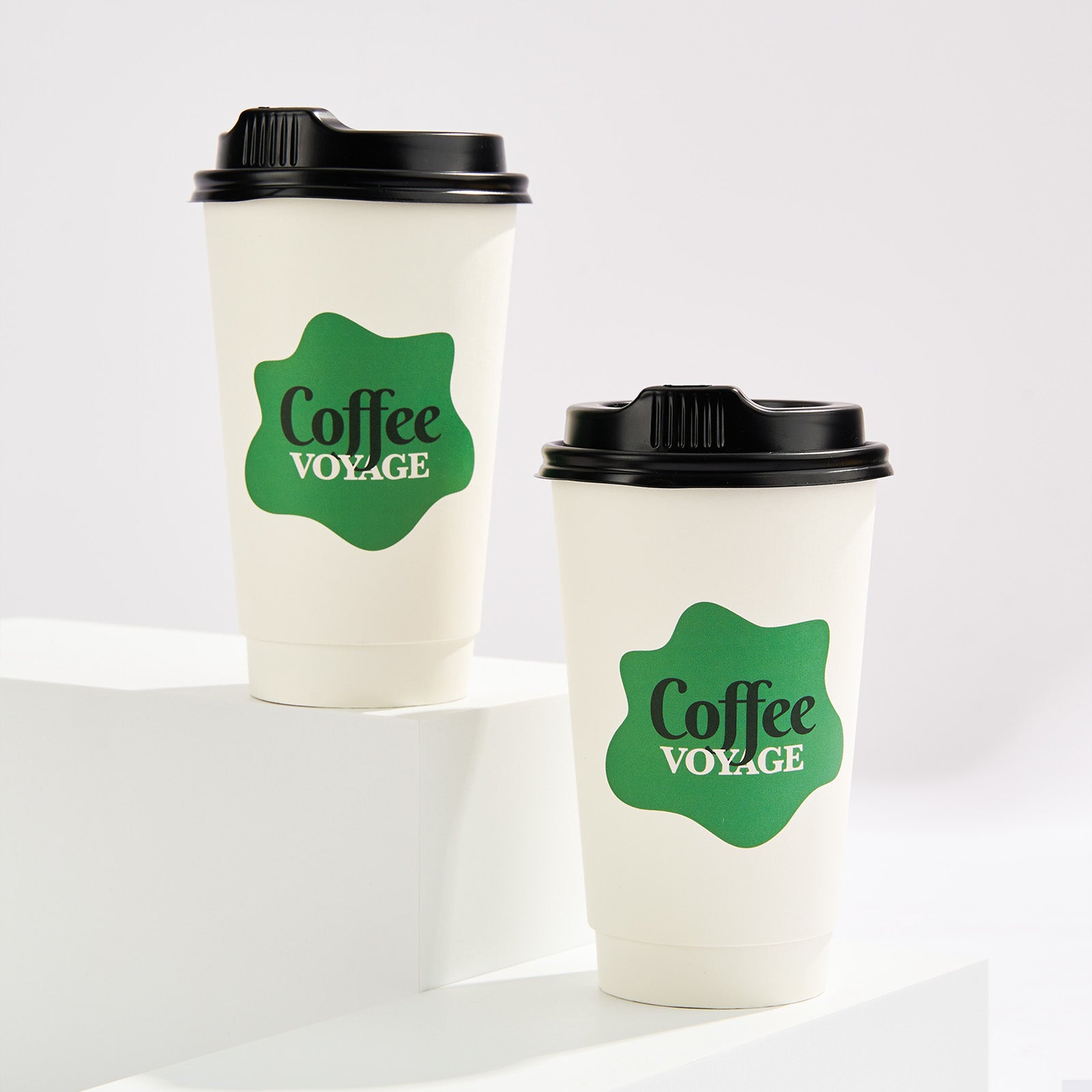 16 oz Custom Recyclable Double Wall Paper Cups with Lids