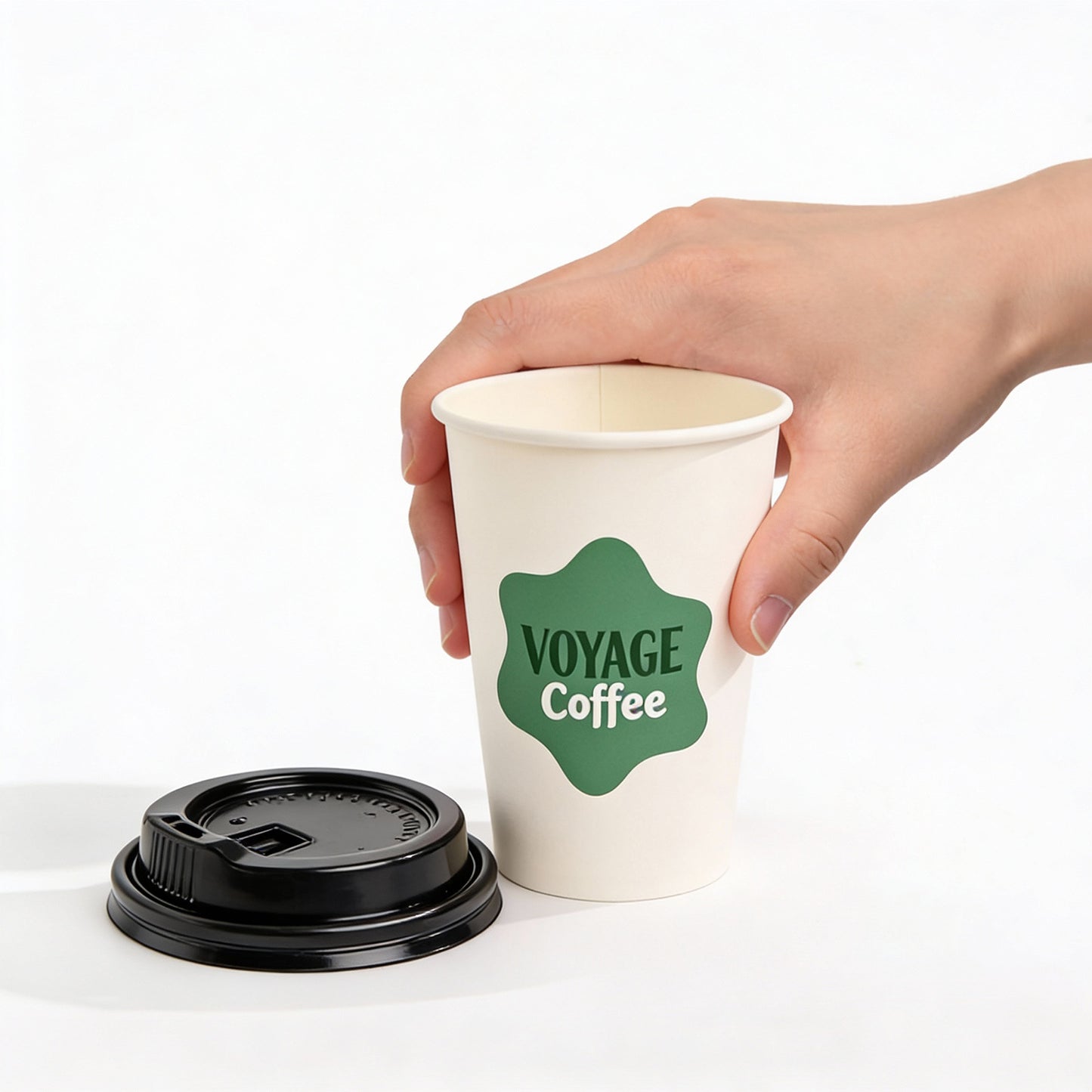 16 oz Custom Recyclable Paper Cups with Lids