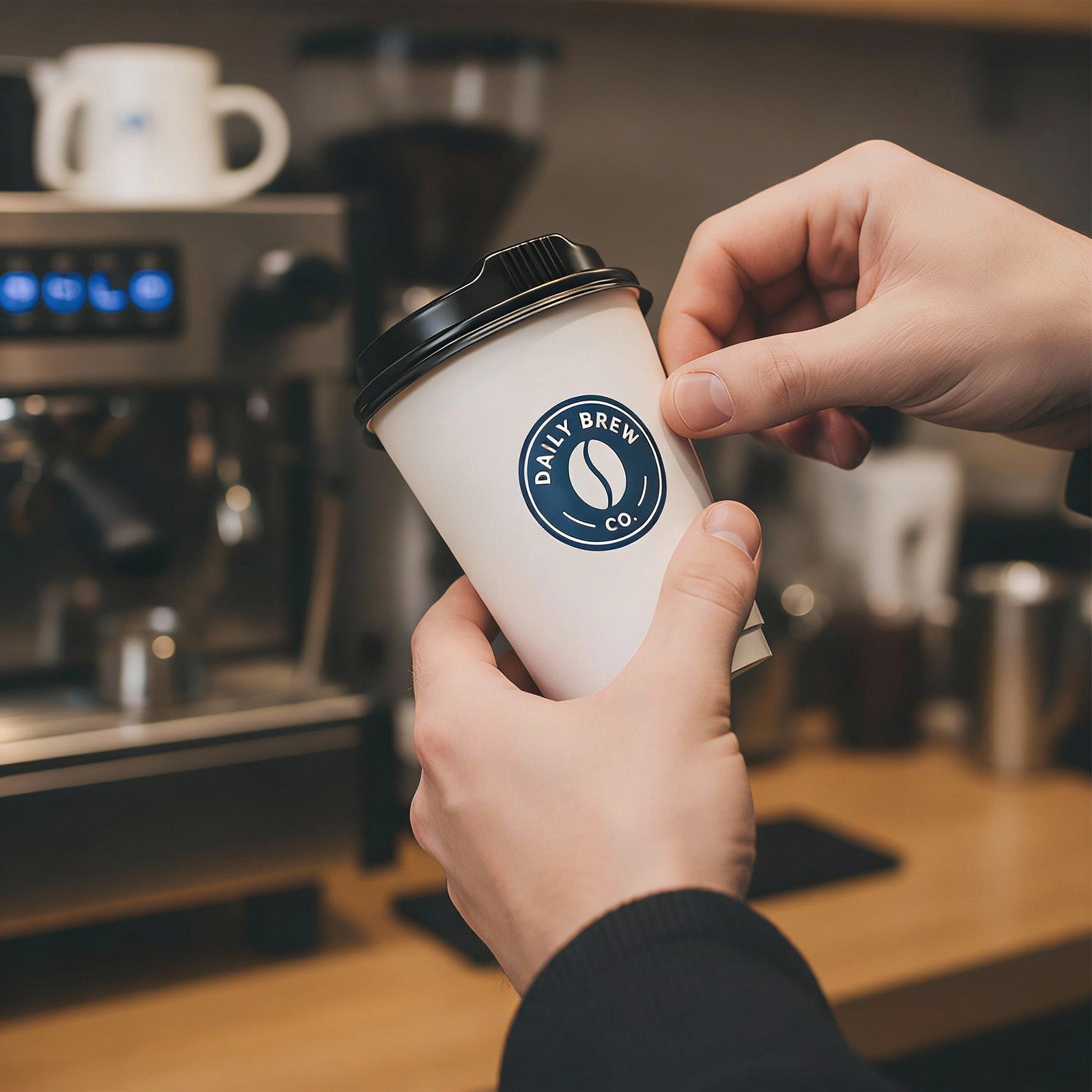 12 oz Custom Recyclable Double Wall Paper Cups with Lids