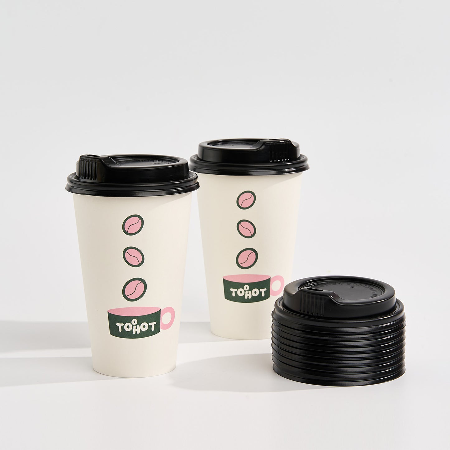 16 oz Custom Recyclable Paper Cups with Lids