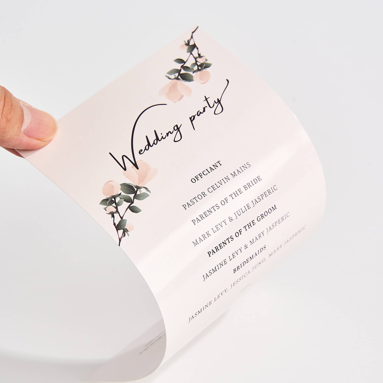 Wedding Programs/Itinerary Cards