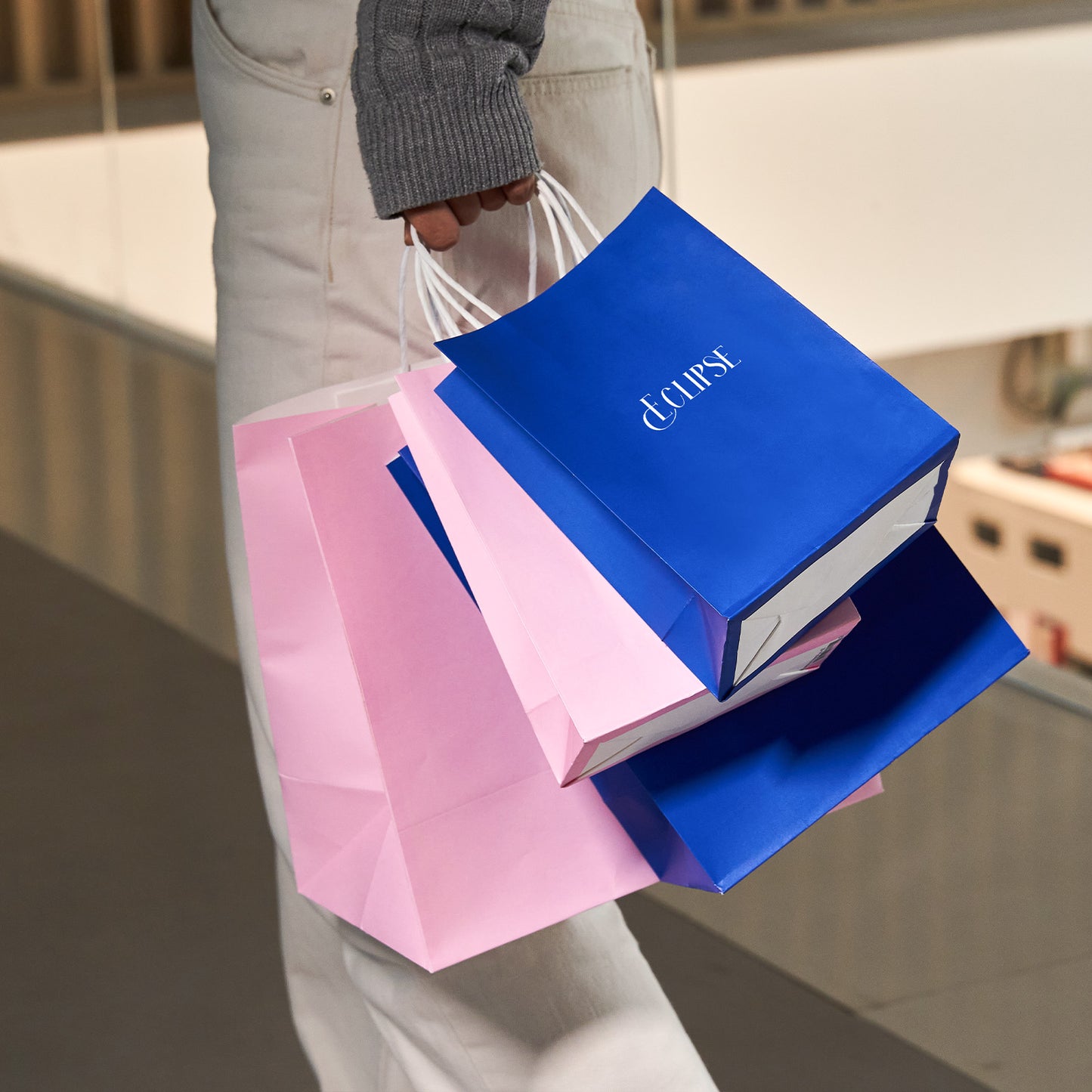 Custom Shopping Paper Bags with Handles