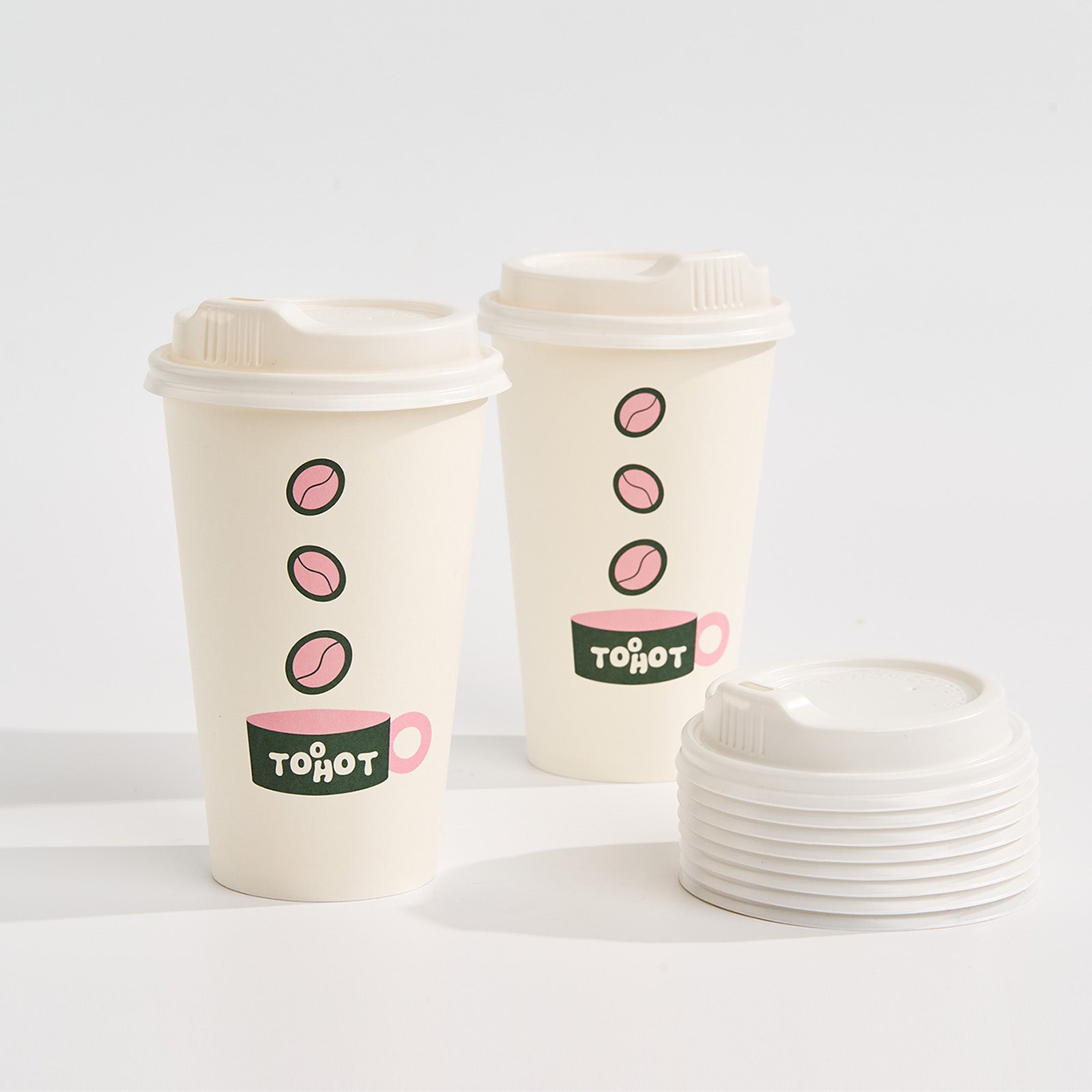 16 oz Custom Recyclable Paper Cups with Lids