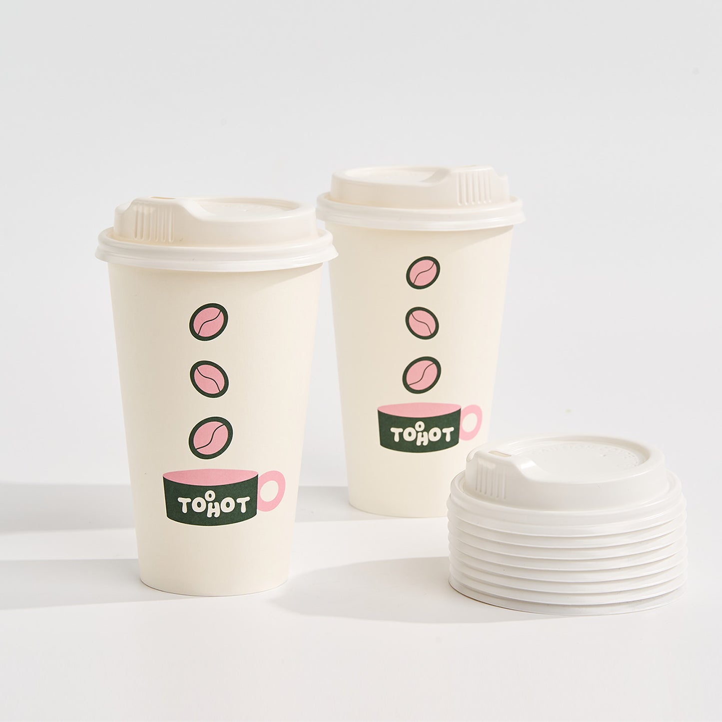 16 oz Custom Recyclable Paper Cups with Lids
