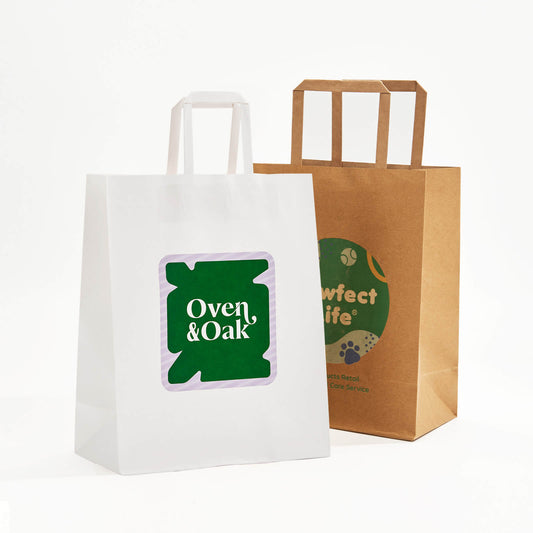 Custom Flat Handle Paper Bags