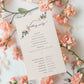 Wedding Programs/Itinerary Cards