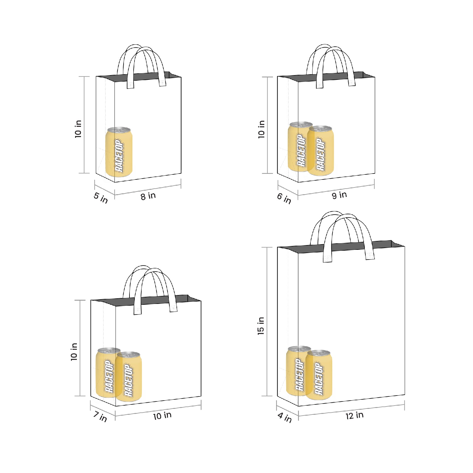 Custom Waterproof Reusable Grocery Tote Bags